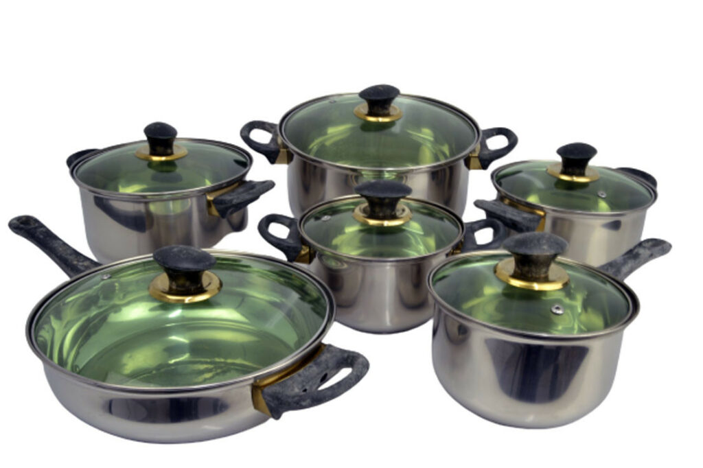 POT SET STAINLESS STEEL HH100 12PC SET