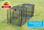 ANIMAL CAGE TRAP COLLAPSIBLE 90 X 28 X 32CM CH-6606