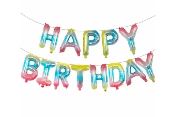 PARTY HAPPY BIRTHDAY FOIL BALOON BANNER 425MM MULI COLOUR