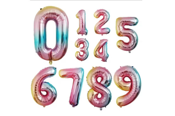 PARTY FOIL BALOON NUMBERS 800MM MULTI
