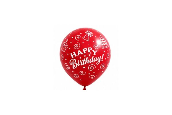 PARTY HAPPY BIRTHDAR BALOONS 300MM 10PC RED