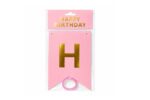 PARTY HAPPY BIRTHDAY BANNER 17CM PINK