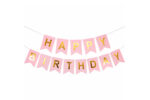 PARTY HAPPY BIRTHDAY BANNER 17CM PINK