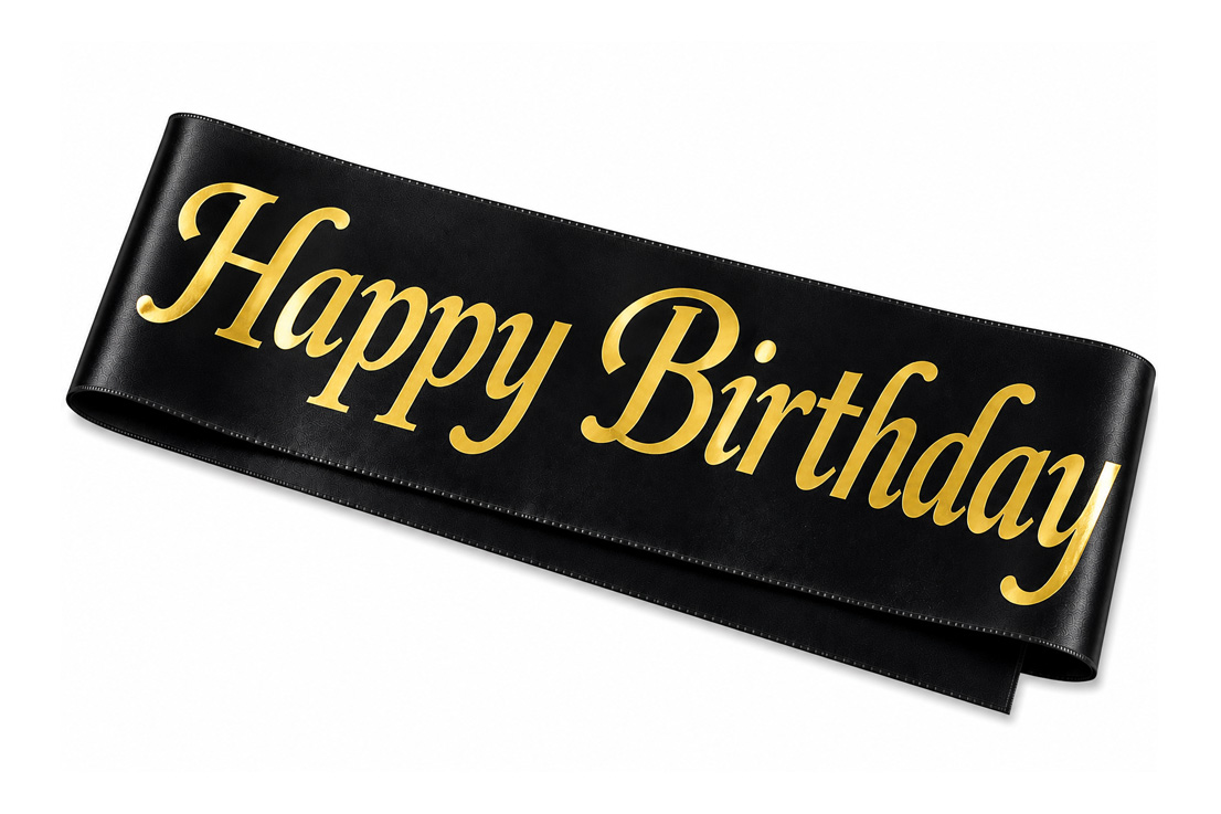 PARTY-HAPPY-BIRTHDAY-BLACK-SASH-GOLD-PRINT PARTY HAPPY BIRTHDAY BLACK SASH GOLD PRINT