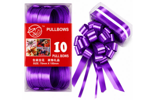 PARTY RIBBON PULL BOW 70MM X150MM  PURPLE
